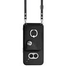 For Nothing Phone 2a Organ Card Bag Ring Holder Phone Case with Long Lanyard(Black) - 2