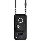 For Nothing Phone 3a Organ Card Bag Ring Holder Phone Case with Long Lanyard(Black) - 2