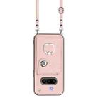 For Nothing Phone 3a Organ Card Bag Ring Holder Phone Case with Long Lanyard(Pink) - 2