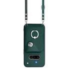 For Nothing Phone 3a Organ Card Bag Ring Holder Phone Case with Long Lanyard(Green) - 2