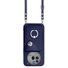For Nothing Phone 3a Pro Organ Card Bag Ring Holder Phone Case with Long Lanyard(Blue) - 2