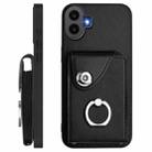 For Nothing CMF Phone 1 Organ Card Bag Ring Holder Phone Case with Long Lanyard(Black) - 3