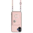 For Nothing CMF Phone 1 Organ Card Bag Ring Holder Phone Case with Long Lanyard(Pink) - 2
