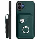 For Nothing CMF Phone 1 Organ Card Bag Ring Holder Phone Case with Long Lanyard(Green) - 3