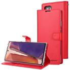 For Samsung Galaxy Note20 GOOSPERY BLUE MOON Crazy Horse Texture Horizontal Flip Leather Case With Bracket & Card Slot & Wallet(Red) - 1