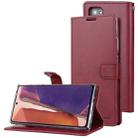 For Samsung Galaxy Note20 GOOSPERY BLUE MOON Crazy Horse Texture Horizontal Flip Leather Case With Bracket & Card Slot & Wallet(Wine Red) - 1