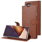 For Samsung Galaxy Note20 Ultra GOOSPERY BLUE MOON Crazy Horse Texture Horizontal Flip Leather Case With Bracket & Card Slot & Wallet(Brown) - 1