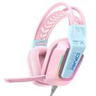 ONIKUMA X13 RGB Colorful Lighting Wired Gaming Headset with Microphone, Length:2.2m(Pink) - 1