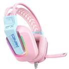 ONIKUMA X13 RGB Colorful Lighting Wired Gaming Headset with Microphone, Length:2.2m(Pink) - 2