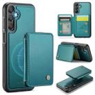 For Samsung Galaxy A15 JEEHOOD J05 Business Magnetic Style RFID Leather Phone Case(Blue Green) - 1