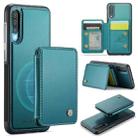 For Samsung Galaxy A50 JEEHOOD J05 Business Magnetic Style RFID Leather Phone Case(Blue Green) - 1