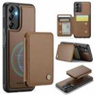 For Samsung Galaxy A14 4G / 5G JEEHOOD J05 Business Magnetic Style RFID Leather Phone Case(Brown) - 1