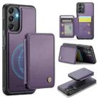 For Samsung Galaxy A24 4G JEEHOOD J05 Business Magnetic Style RFID Leather Phone Case(Purple) - 1