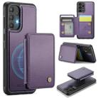 For Samsung Galaxy A33 5G JEEHOOD J05 Business Magnetic Style RFID Leather Phone Case(Purple) - 1