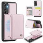 For Samsung Galaxy A34 5G JEEHOOD J05 Business Magnetic Style RFID Leather Phone Case(Pink) - 1