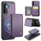 For Samsung Galaxy A26 5G JEEHOOD J05 Business Magnetic Style RFID Leather Phone Case(Purple) - 1