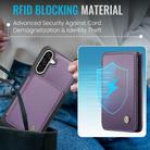 For Samsung Galaxy A26 5G JEEHOOD J05 Business Magnetic Style RFID Leather Phone Case(Purple) - 3
