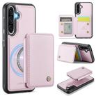 For Samsung Galaxy A36 JEEHOOD J05 Business Magnetic Style RFID Leather Phone Case(Pink) - 1
