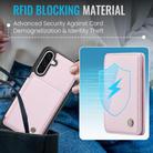 For Samsung Galaxy A36 JEEHOOD J05 Business Magnetic Style RFID Leather Phone Case(Pink) - 3