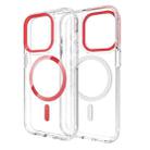 For iPhone 15 Lens Protection Frame MagSafe Phone Case(Red) - 2