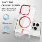 For iPhone 15 Lens Protection Frame MagSafe Phone Case(Red) - 3