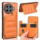 For Tecno Spark 20 Pro+ 4G Cow Pattern Sewing Card Bag Phone Case(Orange) - 1