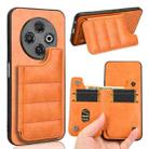 For Tecno Spark 30C Cow Pattern Sewing Card Bag Phone Case(Orange) - 1