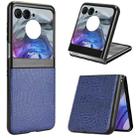 For Motorola Razr 50 Crocodile Texture Back Cover Phone Case(Blue) - 1