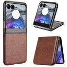 For Motorola Razr 50 Crocodile Texture Back Cover Phone Case(Brown) - 1