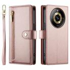 For Realme 11 Pro / 11 Pro+ Nine Card-slot Zipper Wallet Bag Leather Phone Case(Pink) - 2