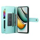 For Realme 11 Pro / 11 Pro+ Nine Card-slot Zipper Wallet Bag Leather Phone Case(Mint Green) - 3