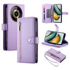 For Realme 11 Pro / 11 Pro+ Nine Card-slot Zipper Wallet Bag Leather Phone Case(Purple) - 1
