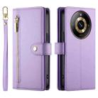 For Realme 11 Pro / 11 Pro+ Nine Card-slot Zipper Wallet Bag Leather Phone Case(Purple) - 2