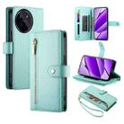 For Realme 11 4G Nine Card-slot Zipper Wallet Bag Leather Phone Case(Mint Green) - 1