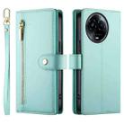 For Realme 11 5G / 11x Nine Card-slot Zipper Wallet Bag Leather Phone Case(Mint Green) - 2