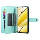 For Realme 11 5G / 11x Nine Card-slot Zipper Wallet Bag Leather Phone Case(Mint Green) - 3