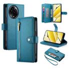 For Realme 11 5G / 11x Nine Card-slot Zipper Wallet Bag Leather Phone Case(Blue) - 1