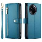 For Realme 11 5G / 11x Nine Card-slot Zipper Wallet Bag Leather Phone Case(Blue) - 2