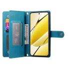 For Realme 11 5G / 11x Nine Card-slot Zipper Wallet Bag Leather Phone Case(Blue) - 3