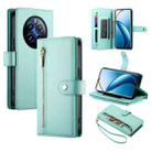 For Realme 12 Pro / 12 Pro+ Nine Card-slot Zipper Wallet Bag Leather Phone Case(Mint Green) - 1