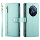 For Realme 12 Pro / 12 Pro+ Nine Card-slot Zipper Wallet Bag Leather Phone Case(Mint Green) - 2