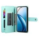 For Realme 12 Pro / 12 Pro+ Nine Card-slot Zipper Wallet Bag Leather Phone Case(Mint Green) - 3