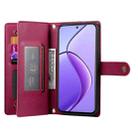 For Realme 12 5G Nine Card-slot Zipper Wallet Bag Leather Phone Case(Red) - 3