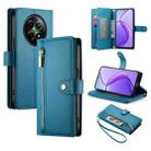 For Realme 12 5G Nine Card-slot Zipper Wallet Bag Leather Phone Case(Blue) - 1