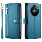 For Realme 12 5G Nine Card-slot Zipper Wallet Bag Leather Phone Case(Blue) - 2