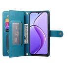 For Realme 12 5G Nine Card-slot Zipper Wallet Bag Leather Phone Case(Blue) - 3