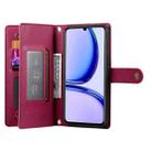 For Realme C53 / Narzo N53 4G Nine Card-slot Zipper Wallet Bag Leather Phone Case(Red) - 3