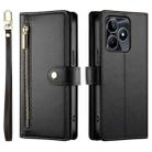 For Realme C53 / Narzo N53 4G Nine Card-slot Zipper Wallet Bag Leather Phone Case(Black) - 2