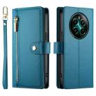 For Realme 12+ / Narzo 70 Pro Nine Card-slot Zipper Wallet Bag Leather Phone Case(Blue) - 2