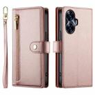 For Realme C55 / Narzo N55 Nine Card-slot Zipper Wallet Bag Leather Phone Case(Pink) - 2